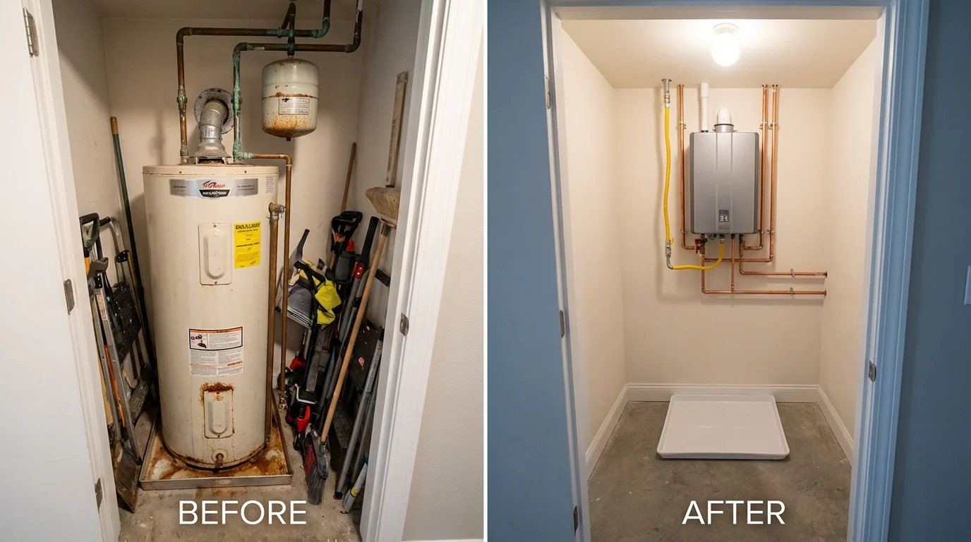 Tank water heater versus wall-mounted tankless unit comparison for Boise, ID homeowners